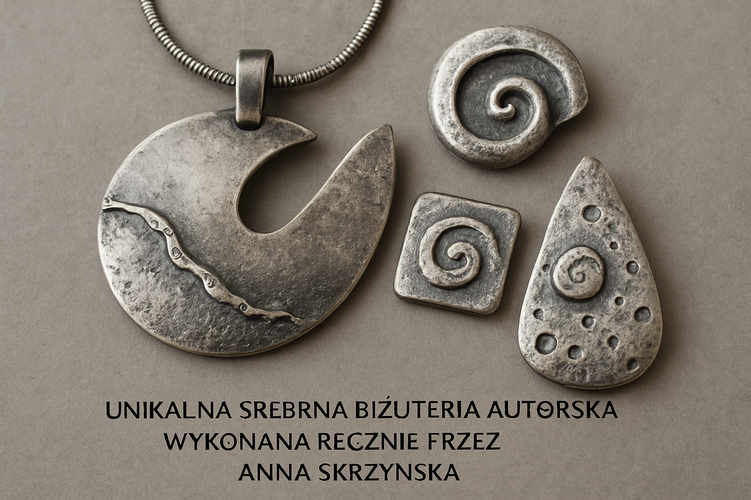 Unikalna srebrna biżuteria autorska wykonana ręcznie przez Annę Skrzyńską