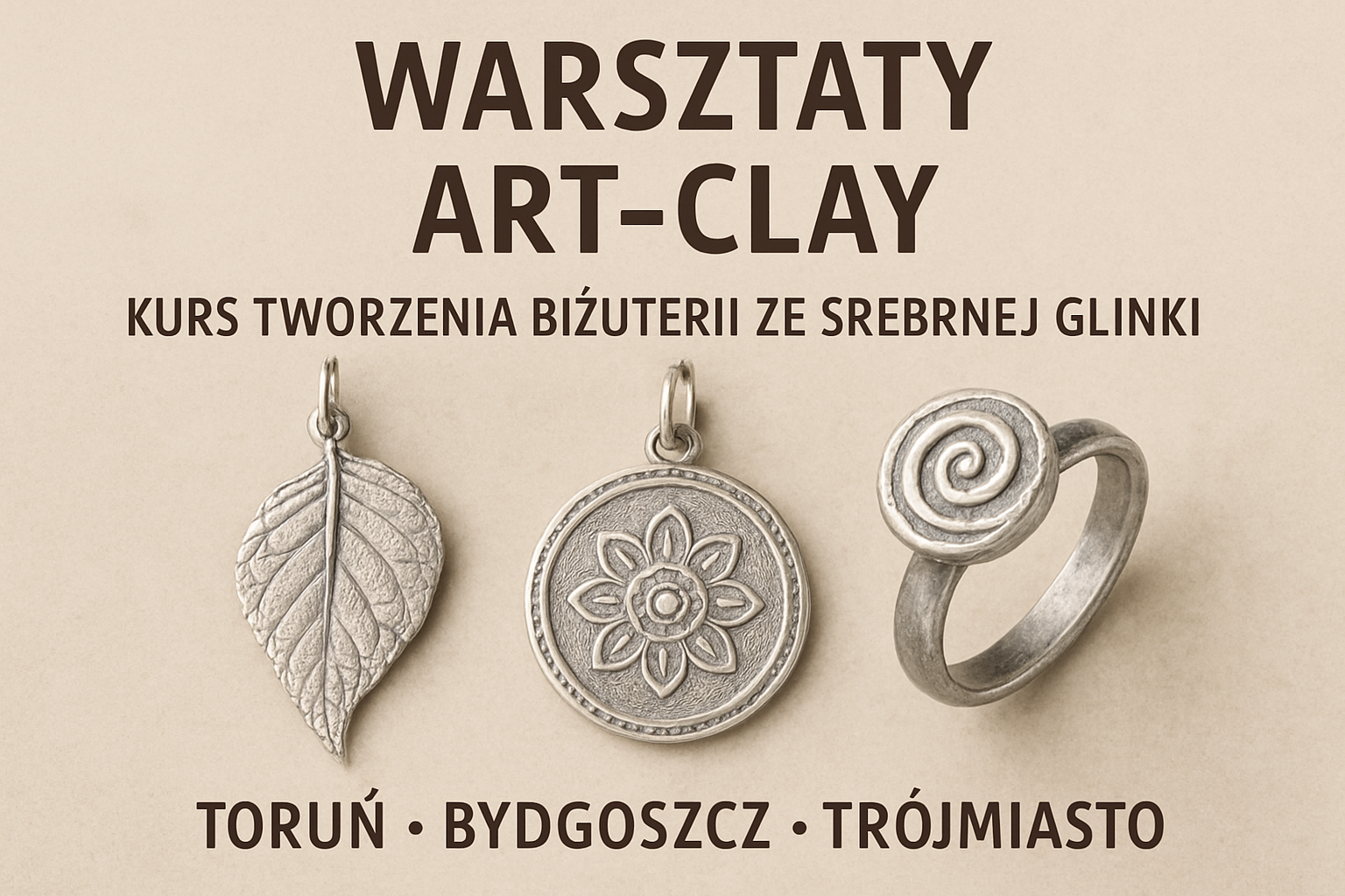 Warsztaty art-clay – kurs tworzenia biżuterii ze srebrnej glinki w Toruniu, Bydgoszczy i Trójmieście